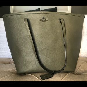 Olive Green Coach Tote